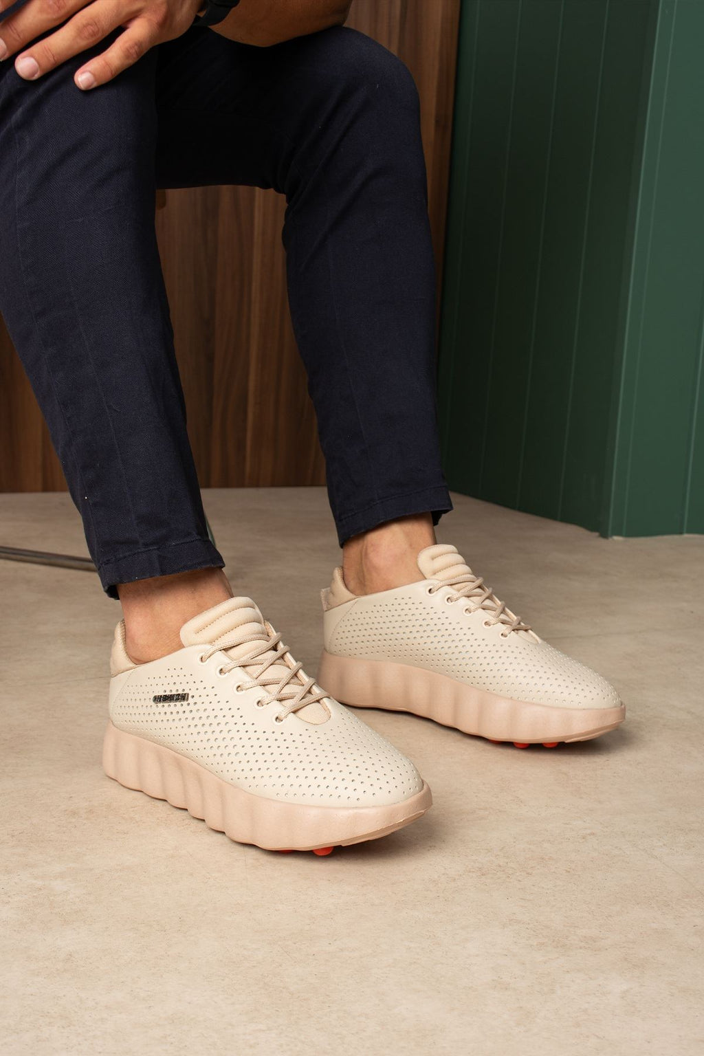 CH2631 Easy Walk Ortopedik Vegan Deri Erkek Ayakkabı - Bej