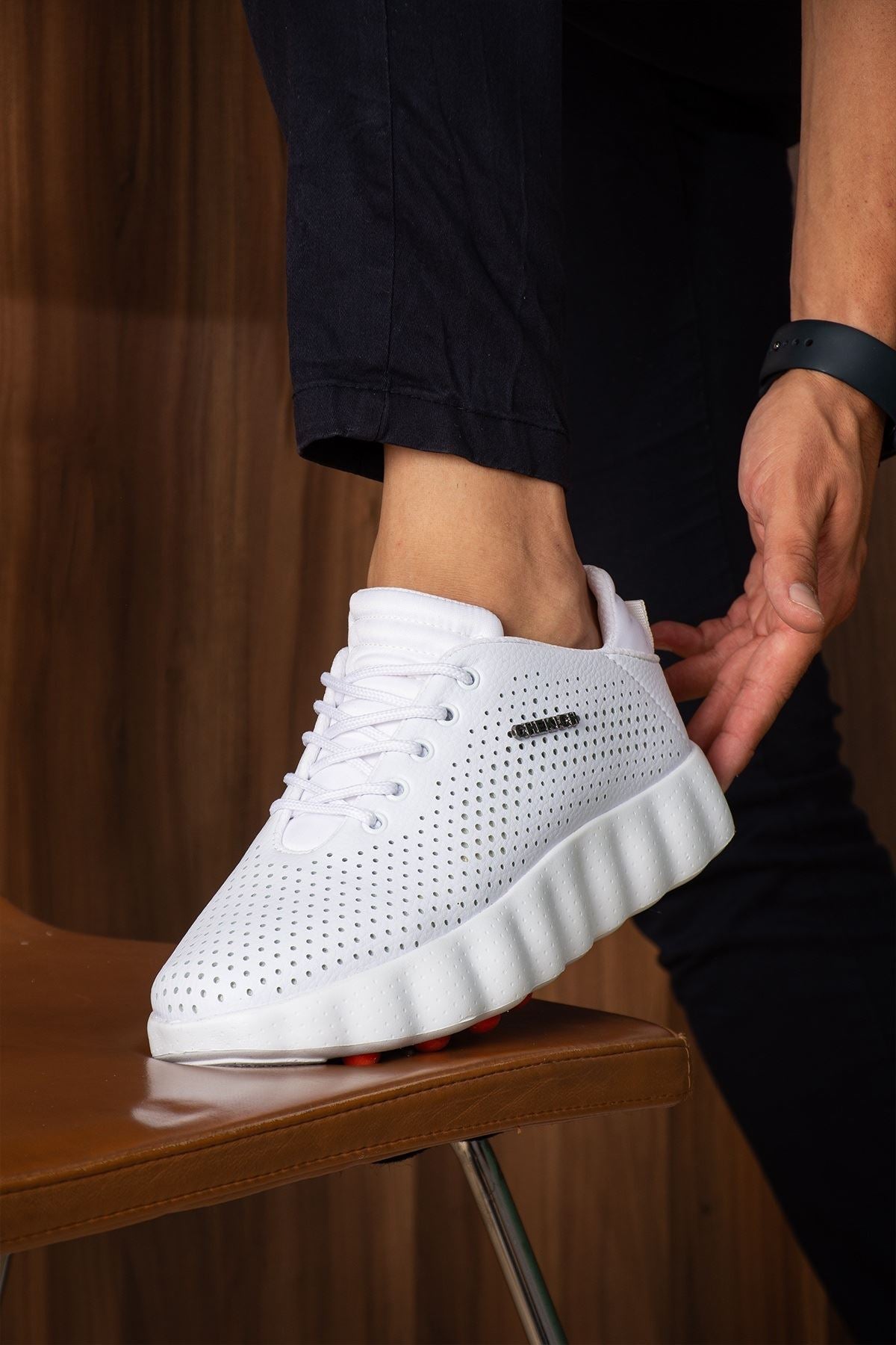 CH2631 Easy Walk Ortopedik Vegan Deri Erkek Ayakkabı - Beyaz