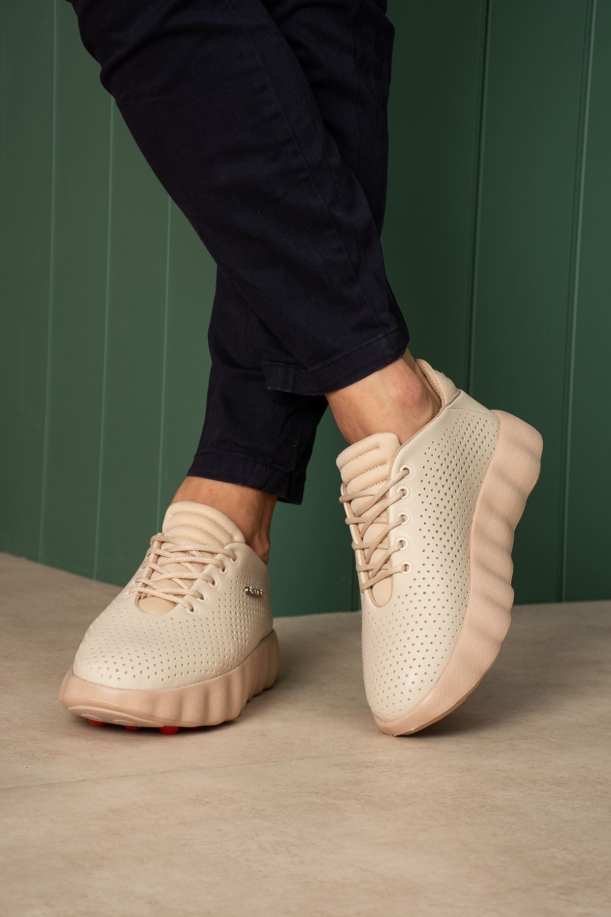 CH2631 Easy Walk Ortopedik Vegan Deri Erkek Ayakkabı - Bej